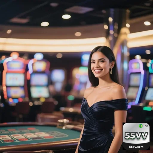 Imagem relacionada ao 55vv com tema de cassino, representando o site 55vv de forma atraente
